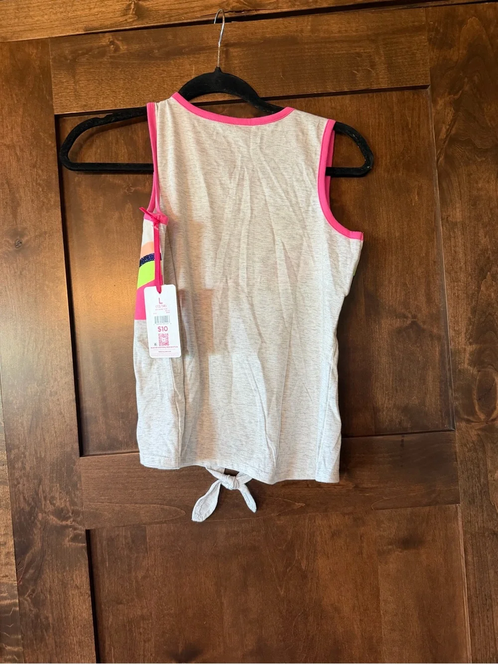 Justice Girls Gray Palm Print tank- great for layering with jacket